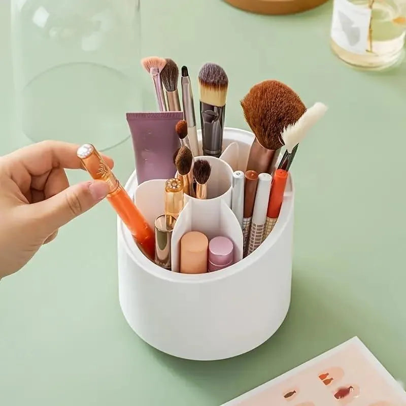 360° Rotating Makeup Brush Organizer – Dust & Bacteria Proof Dome