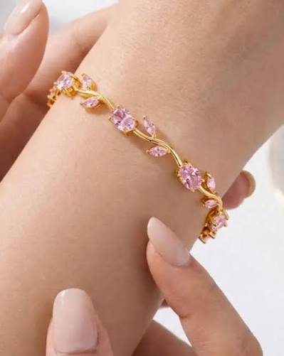 Tulip Charm Bracelet Set (Pack of 2) – Dainty Korean-Style Floral Jewelry, Perfect Gift for Her